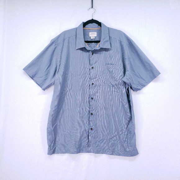 Quiksilver Waterman Collection XXL Blue Micro Check Mens Short Sleeve Shirt - Picture 1 of 16